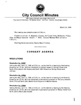 City Council Meeting Minutes, March 24, 1998