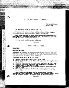 City Council Meeting Minutes, May 31, 1988