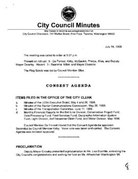 City Council Meeting Minutes, July 14, 1998