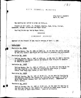 City Council Meeting Minutes, April 14, 1981
