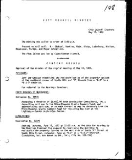 City Council Meeting Minutes, May 17, 1983