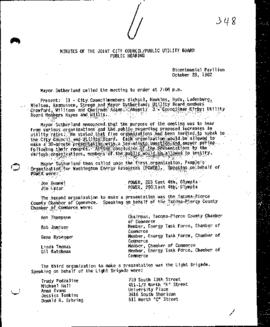 City Council Meeting Minutes, October 28, 1982