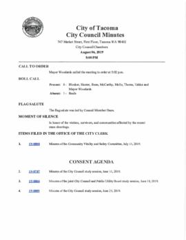 City Council Meeting Minutes, August 6, 2019