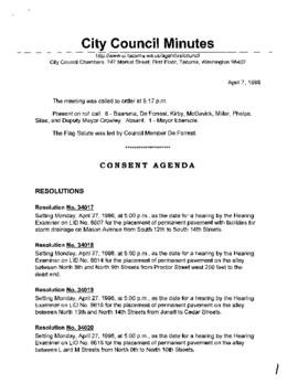 City Council Meeting Minutes, April 7, 1998