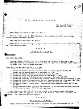 City Council Meeting Minutes, September 28, 1976