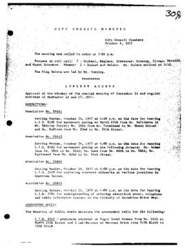 City Council Meeting Minutes, October 4, 1977