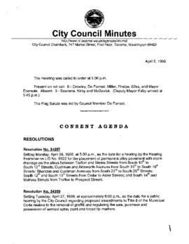 City Council Meeting Minutes, April 6, 1999