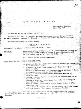 City Council Meeting Minutes, March 30, 1976