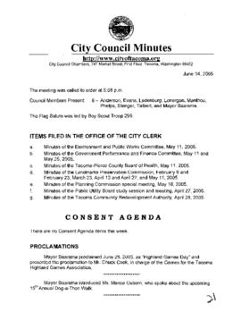 City Council Meeting Minutes, June 14, 2005