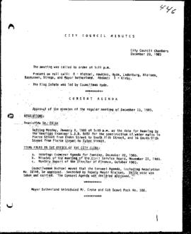 City Council Meeting Minutes, December 20, 1983