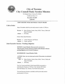 City Council Study Session Minutes, December 10, 2019