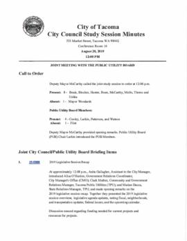 City Council Study Session Minutes, August 20, 2019