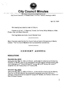 City Council Meeting Minutes, April 20, 1999