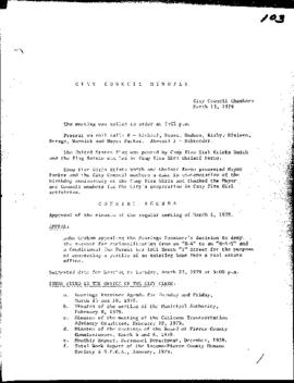 City Council Meeting Minutes, March 13, 1979