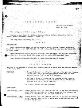 City Council Meeting Minutes, April 6, 1976