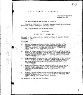 City Council Meeting Minutes, December 8, 1981
