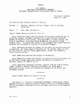 City Council Meeting Minutes, January 9, 1989