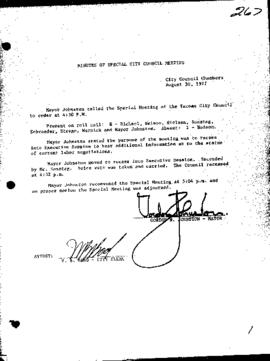 City Council Meeting Minutes, Special, August 30, 1977
