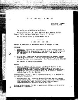 City Council Meeting Minutes, December 6, 1988