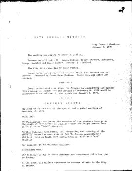 City Council Meeting Minutes, January 2, 1979