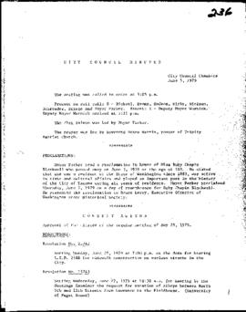 City Council Meeting Minutes, June 5, 1979