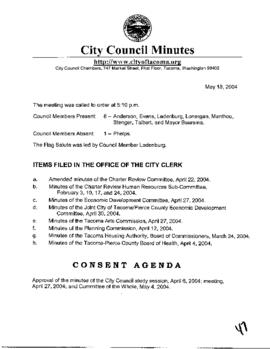 City Council Meeting Minutes, May 18, 2004