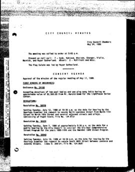 City Council Meeting Minutes, May 24, 1988