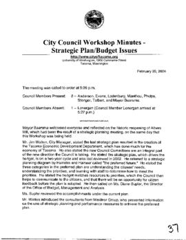 City Council Meeting Minutes, February 20, 2004