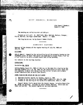 City Council Meeting Minutes, August 2, 1988