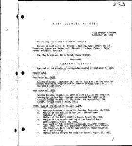 City Council Meeting Minutes, September 16, 1980