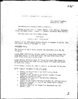 City Council Meeting Minutes, November 27, 1979