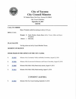 City Council Meeting Minutes, September 24, 2019