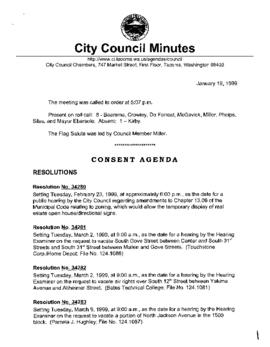 City Council Meeting Minutes, January 19, 1999