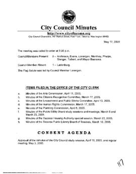 City Council Meeting Minutes, May 17, 2005
