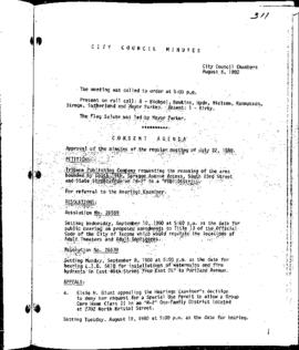 City Council Meeting Minutes, August 5, 1980