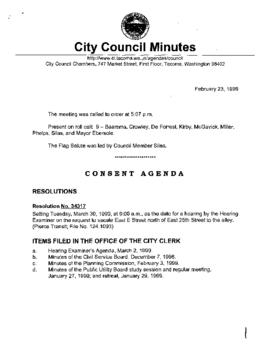 City Council Meeting Minutes, February 23, 1999