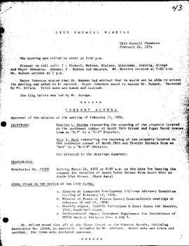 City Council Meeting Minutes, February 24, 1976