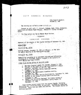 City Council Meeting Minutes, October 6, 1981