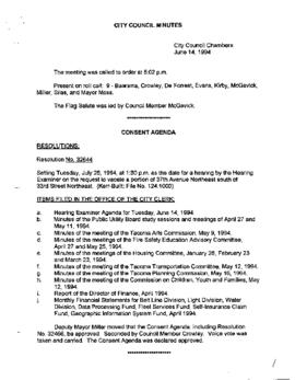 City Council Meeting Minutes, June 14, 1994