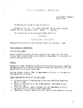 City Council Meeting Minutes, May 8, 1990