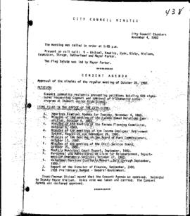 City Council Meeting Minutes, November 4, 1980