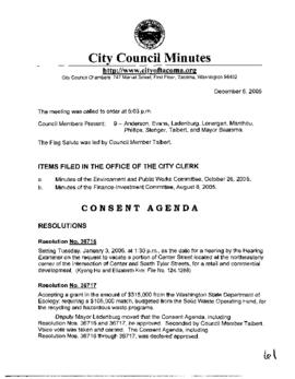 City Council Meeting Minutes, December 6, 2005