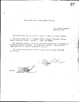 City Council Meeting Minutes, Special, March 21, 1978