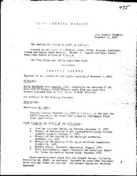 City Council Meeting Minutes, November 13, 1979