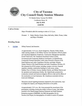 City Council Study Session Minutes, July 23, 2019