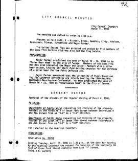 City Council Meeting Minutes, March 11, 1980
