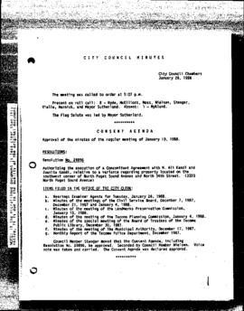 City Council Meeting Minutes, January 26, 1988