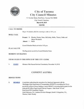 City Council Meeting Minutes, March 5, 2019