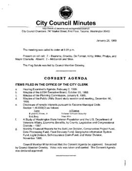 City Council Meeting Minutes, January 26, 1999