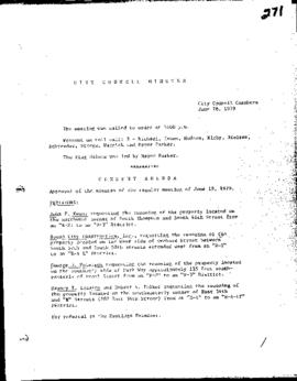 City Council Meeting Minutes, June 26, 1979